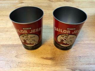 2 Sailor Jerry Spiced Rum Oil Can Tin Cups 13 1/2 Oz Limited Edition