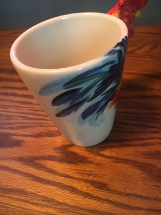 Blue Witch 3D Rooster Cock Chicken Hen Ceramic Hand Crafted Coffee Mug 6