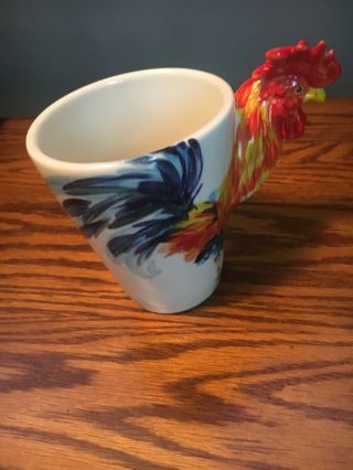 Blue Witch 3D Rooster Cock Chicken Hen Ceramic Hand Crafted Coffee Mug 7