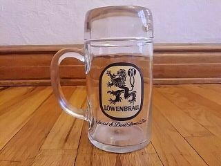 Lowenbrau Special & Dark Special Beer 1 Liter German Stein Mug Glass 8 " Tall