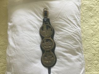 Horse Brasses On Leather Strap.  This Is Three Horse Brasses In.