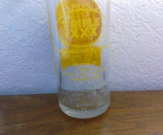 Trip e XXX vintage root beer soda bottle 10 oz.  Galveston,  TX.  9 - 1/2 