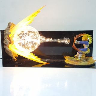 Dragon Ball Z Vegeta Final Flash Action Figures Bower Up Led Light Children Toy