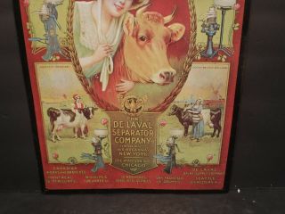 Vintage DE LAVAL Cream Separators Metal Sign Farm Cow Milk Chicago York 3