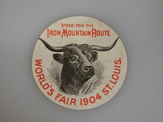 1904 Worlds Fair,  Iron Mountain Railway Route Antique Advertising Label - 56265