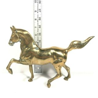 Vintage Solid Brass Horse Sculpture Galloping Figurine Running Horse Statue 7 " T