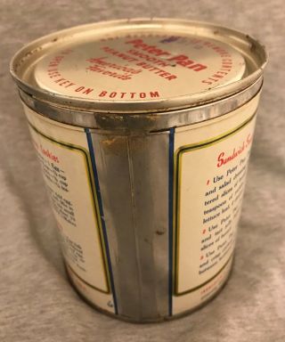 Vintage Derby Peter Pan Peanut Butter Tin Can With Lid 3