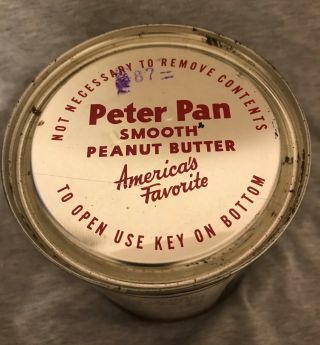 Vintage Derby Peter Pan Peanut Butter Tin Can With Lid 4