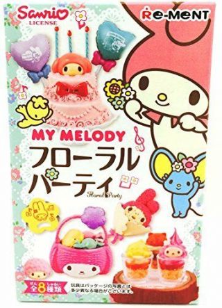 Re - Ment Miniature Sanrio My Melody Floral Party Set Rement Full Set.  Japan