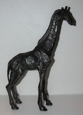 Very Detailed Cast Bronze Brass African Giraffe Sculpture Figure 4
