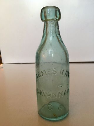 Antique Blob Top Savannah Ga Georgia Soda Mineral Water Bottle James Ray