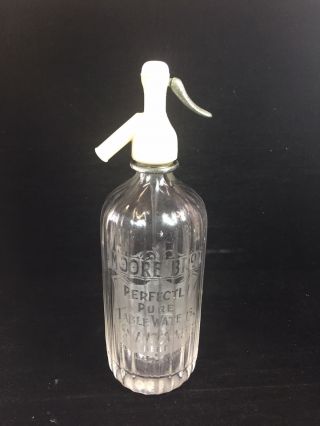 Antique Beveled Seltzer Bottle,  Moore Bros,  Swanscombe Kent,  England
