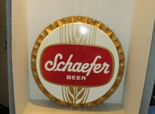 Vintage Schaefer Brewing Co.  Pa,  Beer Large Bottle Cap Metal Sign 18.  5 "
