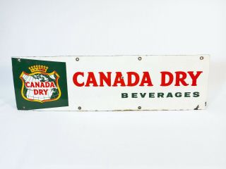 Canada Dry 1950s Porcelain Soda Ad Advertising Sign 24 " X 6 " C - 2262