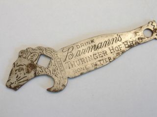 Antique 1900 ' s Pre - Prohibition Barmann ' s Beer Brewery Bottle Opener,  Kingston,  NY 2