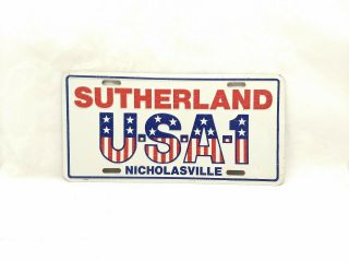 Vintage Usa - 1 Sutherland Chevrolet Dealership License Plate; Nicholasville Ky