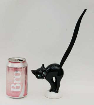 Vgc 1950s Full Bee Mk - Vintage Goebel Black Cat - Wooden Tail (pretzel Holder?)