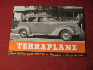 1936 Hudson Terraplane Showroom Dealership Sales Brochure Old Booklet