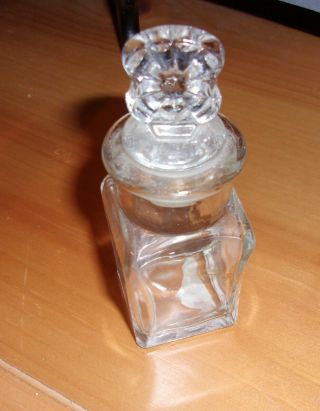 Vintage Clear Glass Apothecary Jar 15 Small 4.  25 " Seals 60s 70s? Spice Bottle