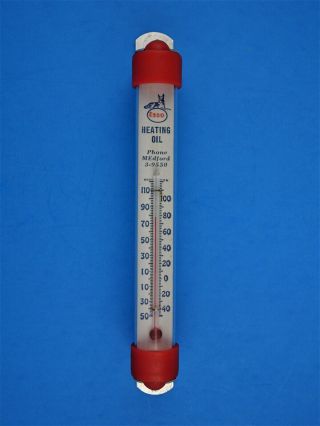 Vintage Esso Oil Advertising Thermometer With The Esso German Sheperd Watchdog