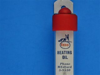 Vintage ESSO Oil Advertising Thermometer With The ESSO German Sheperd Watchdog 3