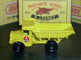 Matchbox Lesney Euclid Quarry Truck 6 b2 BPW D - C bif pin SC1 EX/NM crafted box 3
