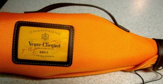 WITH TAGS VEUVE CLIQUOT Travel Ice Jacket Made In France Leather Handle 2