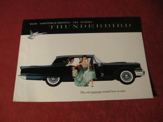 1959 Ford Thunderbird Dealer Sales Brochure Vintage Booklet Showroom