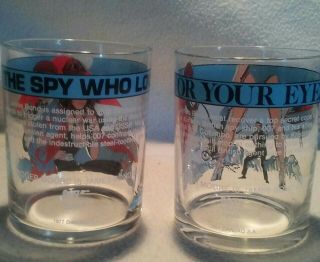 2 Vintage 1977 & 81 James Bond 007 The Spy Who Loved Me Glasses