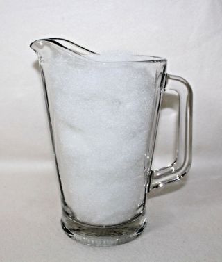 Large " Beer,  Water,  Juice Pitcher " 48 Oz Clear Thick Heavy Glass