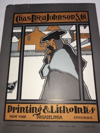 Enau Johnson Printing Inks Poster Sign Pilgrims Graphic Art 1900