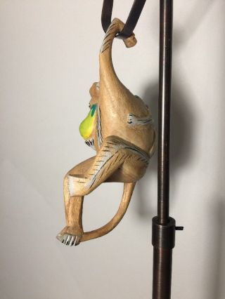 Rare Wooden Monkeys Hanging Mom & Baby Monkey Hand Carved Figurine 333 4