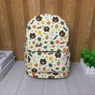 Korea Line Friends Bear Brown Bunny Cony Backpack Shoulders Canvas School Bag