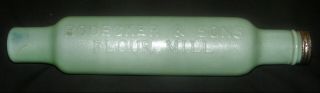 Bodecker & Sons Flour Mill Advertising Jadite Glass Ice Water Rolling Pin