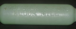 Bodecker & Sons Flour Mill Advertising Jadite Glass Ice Water Rolling Pin 3