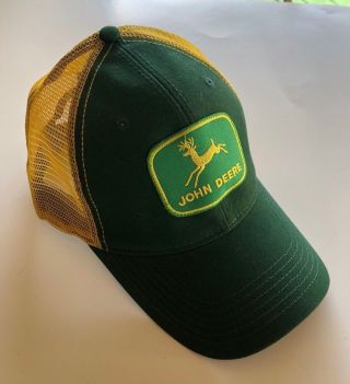 John Deere Trucker Hat Cap Adjustable Green/gold Tractor Farm