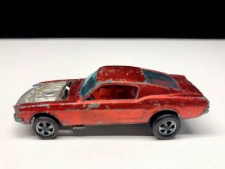 Hot Wheels Redline 1967 Custom Mustang Red / Orange With Red Interior