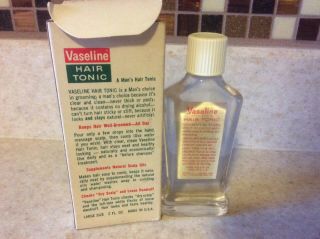 Vintage Vaseline Hair Tonic 2 oz Bottle FULL Orginial Box 2
