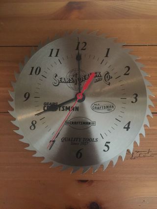 Vintage Sears & Roebuck Craftsman Quality Tools Saw Blade Shop Wall Clock 10 "
