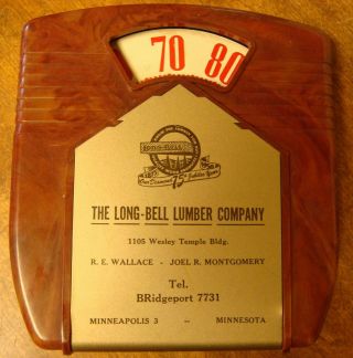 Vintage " The Long - Bell Lumber Company " Advertising Thermometer Sign