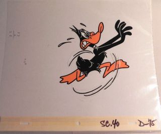 Daffy Duck Hand Painted Animation Cel Warner Bros Looney Tunes Production Art