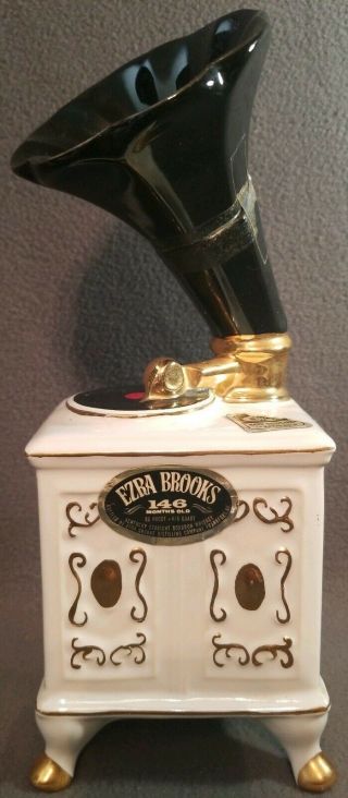 Ezra Brooks Victrola Phonograph Whiskey Decanter