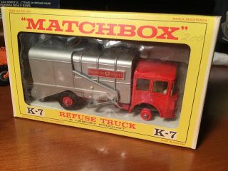 Vintage Matchbox Never Played With Box No K7 Refuse Truck Garbage