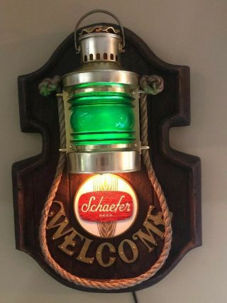 Vintage Schaefer Beer Light Up Welcome Sign