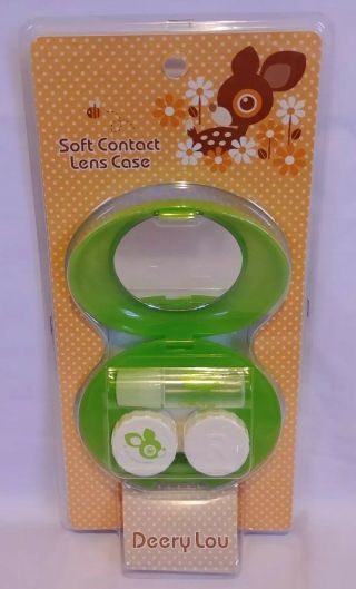 Sanrio Kawaii Deery Lou Contact Lens Case/solution Holder & Compact Mirror Japan