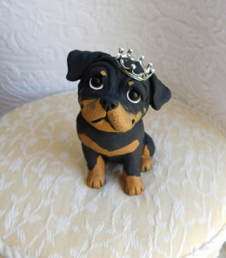 Rottweiler Royal Pup Sculpture Clay By Raquel At Thewrc Dog Collectible