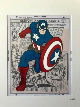 Captain America - Marvel Avengers - Cartoon - Hand Drawn & Hand Painted Cel