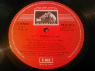 LATA MANGESHKAR - LIVE AT THE ROYAL ALBERT HALL LONDON 2X LP / HMV EMI 5