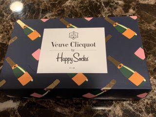 Veuve Clicquot Vcp Happy Socks 3 Pair Set Limited Edition Rare Size 8 - 12