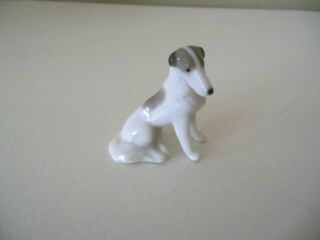 Vintage Metzler & Ortliff Porcelain Russian Wolfhound - Borzoi Figurine 1 3/4 "
